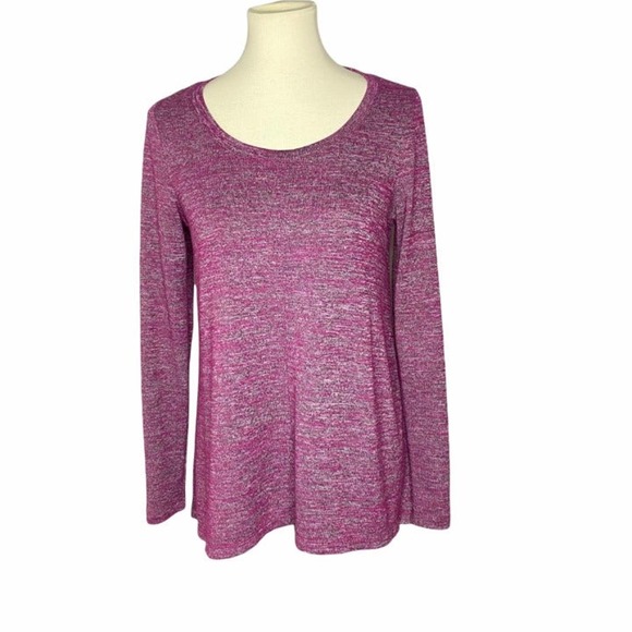 Jones New York Raspberry Mélange Knit Top Small - Picture 9 of 9